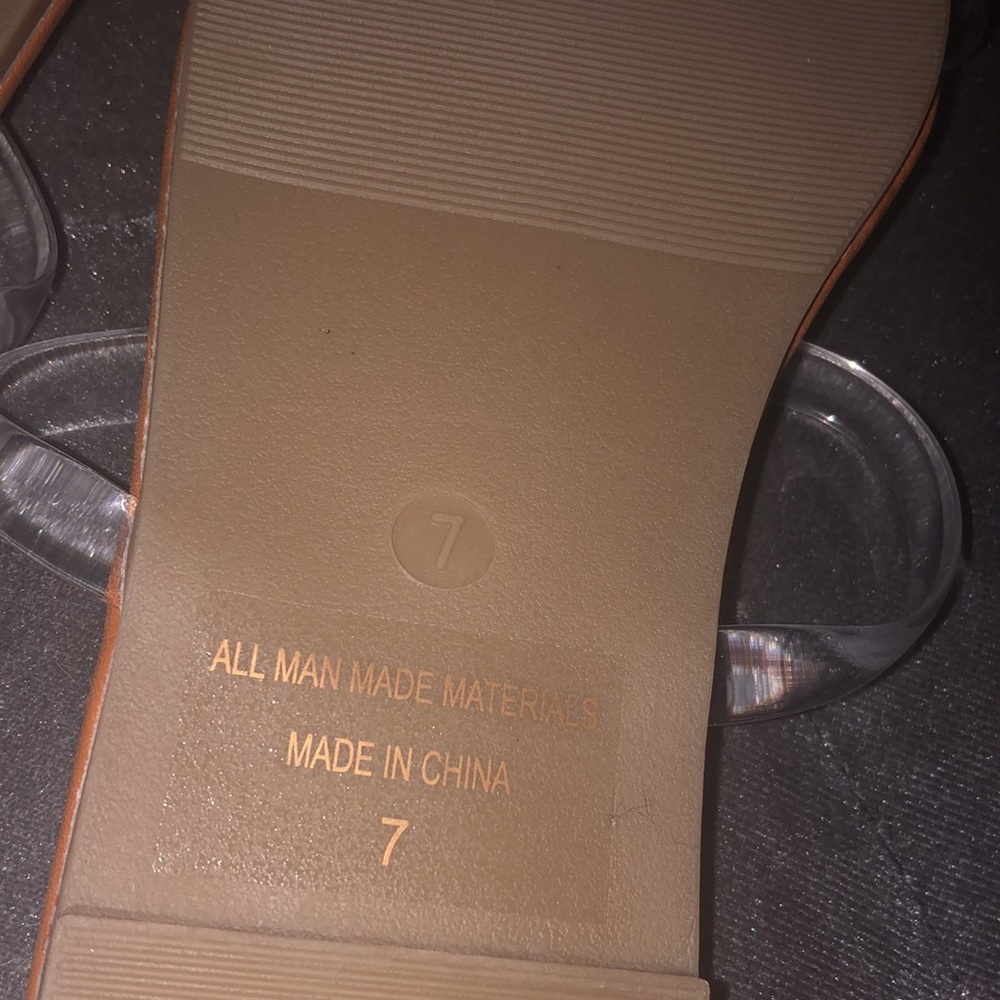 Tan Clear toe ring sandals - Picture 8 of 9